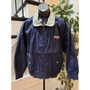 Atlanta Braves Gear Men's Blue Long Sleeve Lightweight Full Zip Jacket M